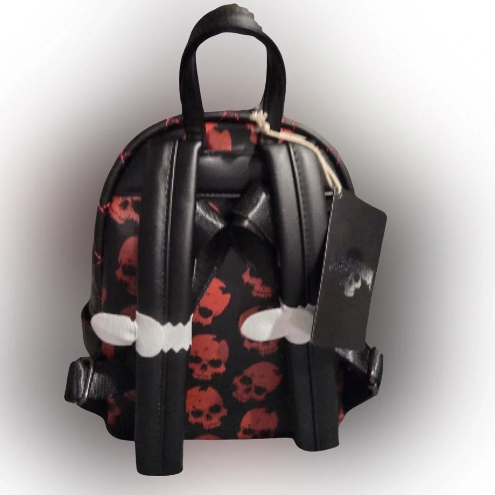 Loungefly Howl-o-Scream All Over Print Skull Backpack - Picture 2 of 3